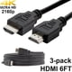 thumbnail image 1 of Paquete de 3 cables digitales HDMI 4K 1.4 de PVC negro, cable universal de SatelliteSale, 1.8 m, 1 of 2