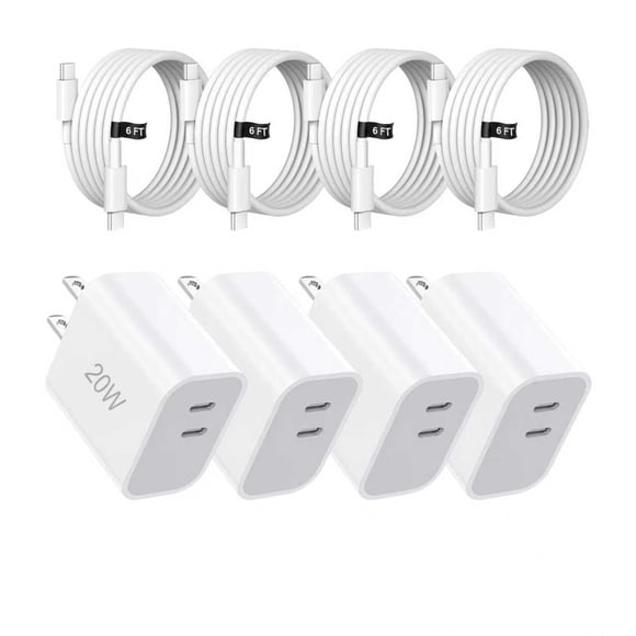 Cargador USB‑C ZOVARIN 20 W de carga rápida – Pack de 4 unidades