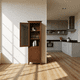 thumbnail image 3 of Vitrinero Esquinero "Roma" Vitrina de Madera con Cristal - Café - 60x35x180 cm, 3 of 3