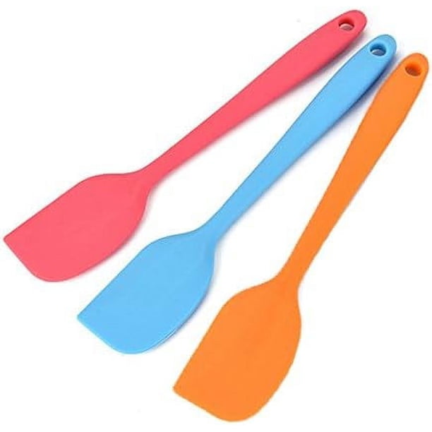 Espátulas de silicona, espátula pequeña de goma con núcleo de acero inoxidable sólido, diseño de una sola pieza, resistentes al calor, antiadherentes, flexibles, para mezclar, cocinar y hornear.