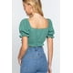 thumbnail image 5 of Top Corto Tejido con Estampado Floral Verde Jade M, 5 of 5