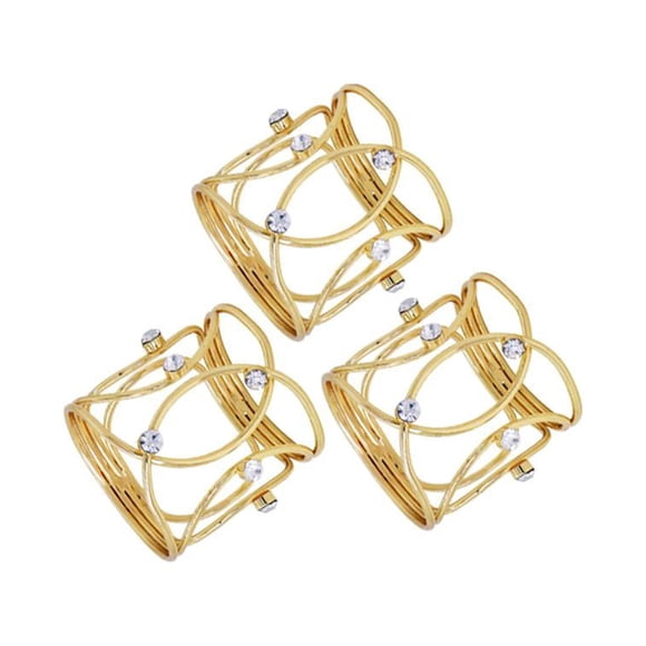 Servilleteros Festivos De 3 Piezas Servilleteros Para Ocasiones Informales Y Formales Dorado
