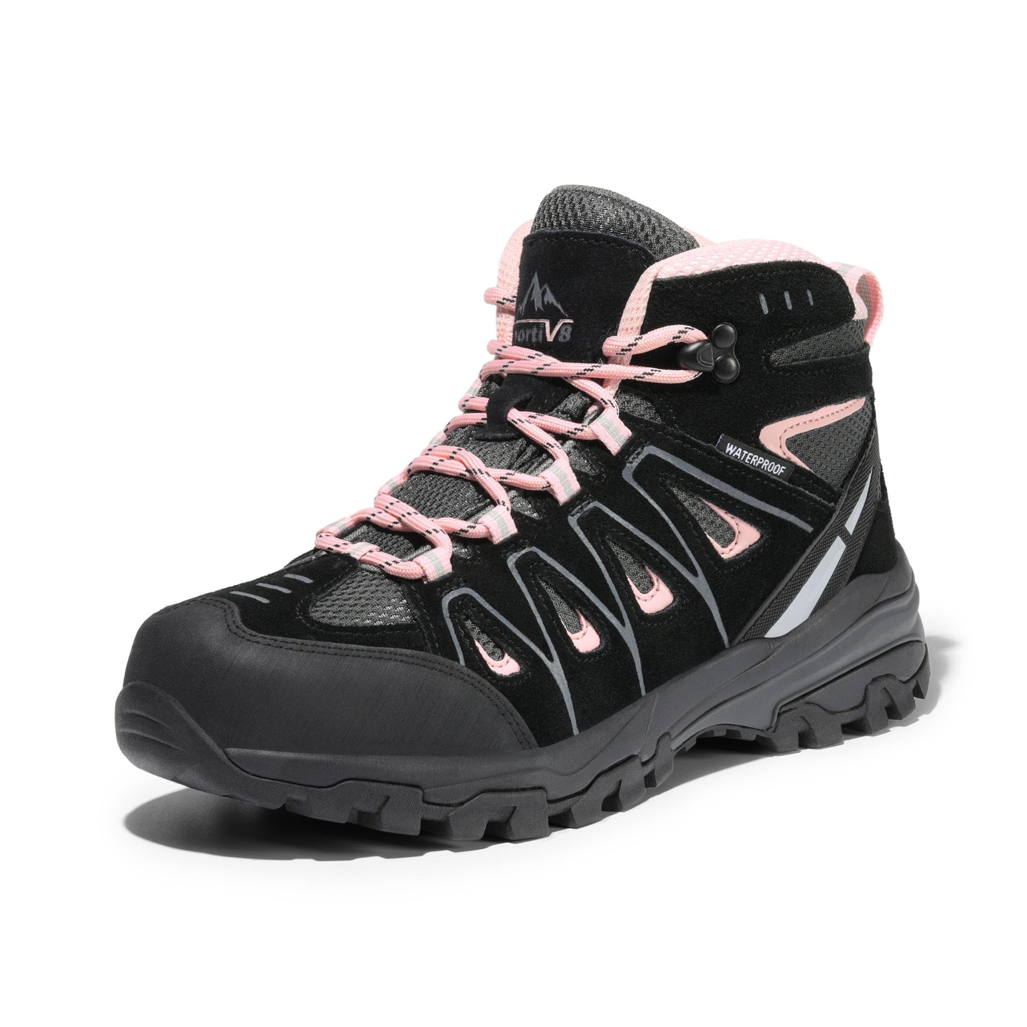 Botas De Senderismo Nortiv 8 Snhb211w Impermeables Para Mujer, Talla 6, Negro/rosa
