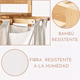 thumbnail image 3 of Cesta canasto de ropa sucia con soporte de bambú 73 cm marrón claro, 3 of 3