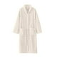 thumbnail image 1 of Bata de baño larga de felpa Bowake para mujer, suave, con botones, de forro polar, cálida, para invierno, con bolsillos, 1 of 5