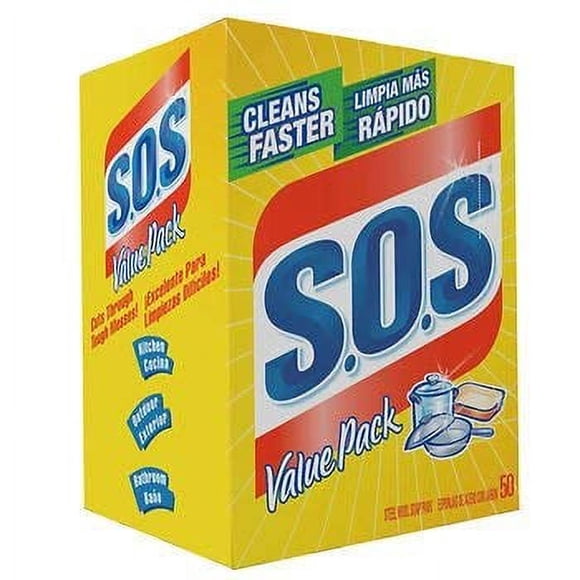Almohadillas de jabón de lana de acero S.O.S. (50 por caja)