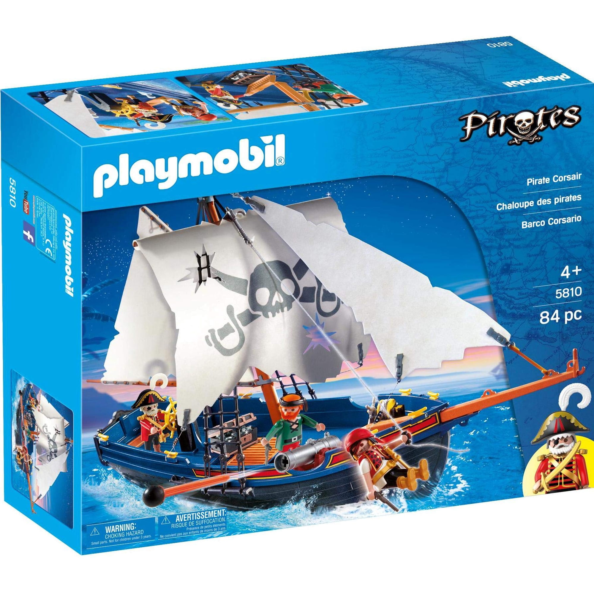 Barco Pirata Toy Playmobil 5810 Con Cañón, Flotante, 84 Piezas