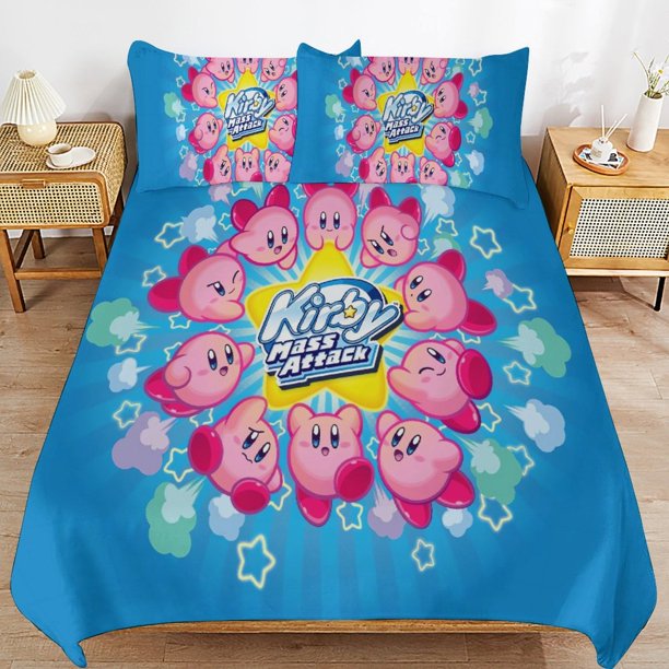 Kirb-y Kir-by Kirb-y Kir-by Bedding Set Sheet Set for Kids Adults,All Season Lightweight