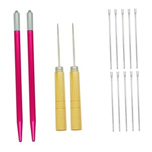 Magideal - Aguja Para Enraizar Pelo De Muñeca Con Mango, Suministros Para Hacer Muñecas, Herramienta De Inserción De Pelo Para Diseño De Estilo De Cabello Domést 10X06Mm Aguja