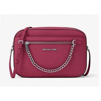 Bolso Crossbody Michael Kors Jet Set Grande Cuero Saffiano Frambuesa Oscuro