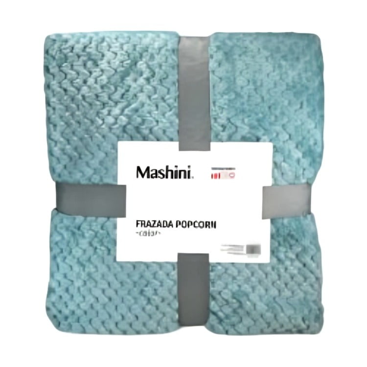 Frazada Popcorn 1.5 Plazas / Celeste – Mashini
