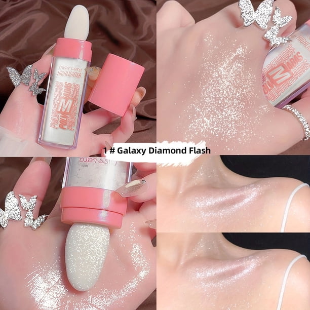Fairy Highlighter Powder , Brightening For Face & Eye & Clavicle Pearlescent Patting Powder, Full Body Three-dimensional Contouring Powder