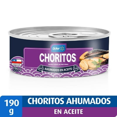 Choritos Ahumado Lata Drenado 100 G - Neto 190 G Lider