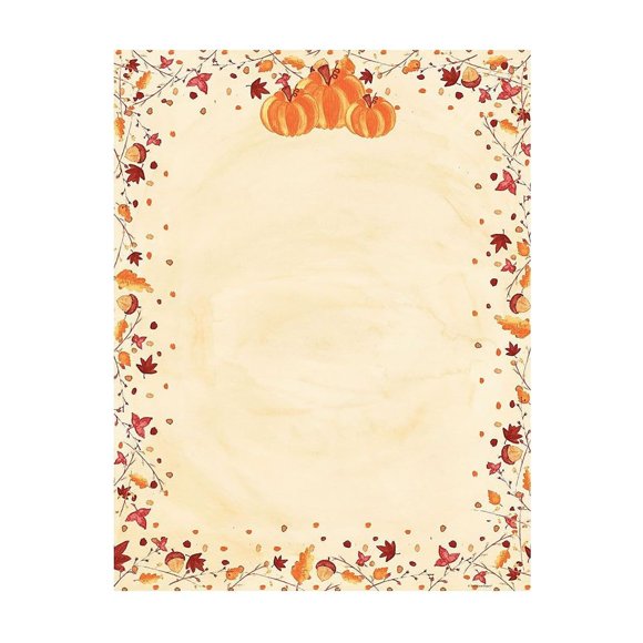 Papel membretado Great Papers! 21×28 cm – 80 unidades – Diseño de calabaza