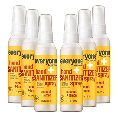 Spray desinfectante de manos para todos, 60 ml (paquete de 6), coco y limón