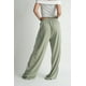 thumbnail image 2 of Saronite Pantalones de Algodón de Longitud Completa con Cordón Ajustable en la Cintura, Color Algas Marinas (para Mujer), 2 of 5