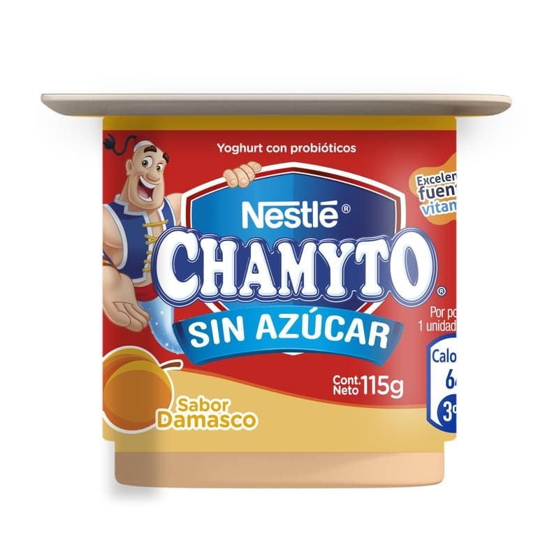 Yoghurt Batido Con Probiótico Sin Azúcar Sabor Damasco Pote 115 g Chamyto