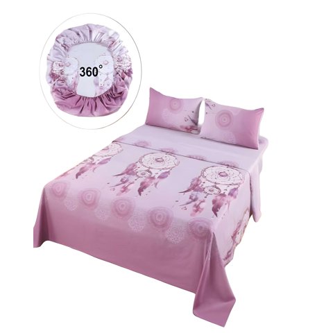 Genérico - Juego De Sabanas Casa Sol King Rosa