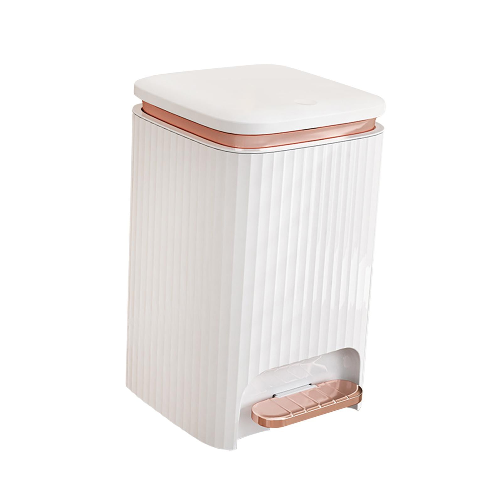 Magideal - Kithcen Bote De Basura Contenedor De Basura Contenedor De Basura De Cocina Cesto De Basura Para El Hogar Para Entrada Oficina Lavandería Cuarto De Sol Blanco 12l