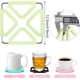 thumbnail image 2 of Posavasos multifuncionales simples de color 4 piezas, tazas de té de silicona deformables, manteles individuales, tapetes para cuencos, posavasos con marco de acero inoxidable., 2 of 7