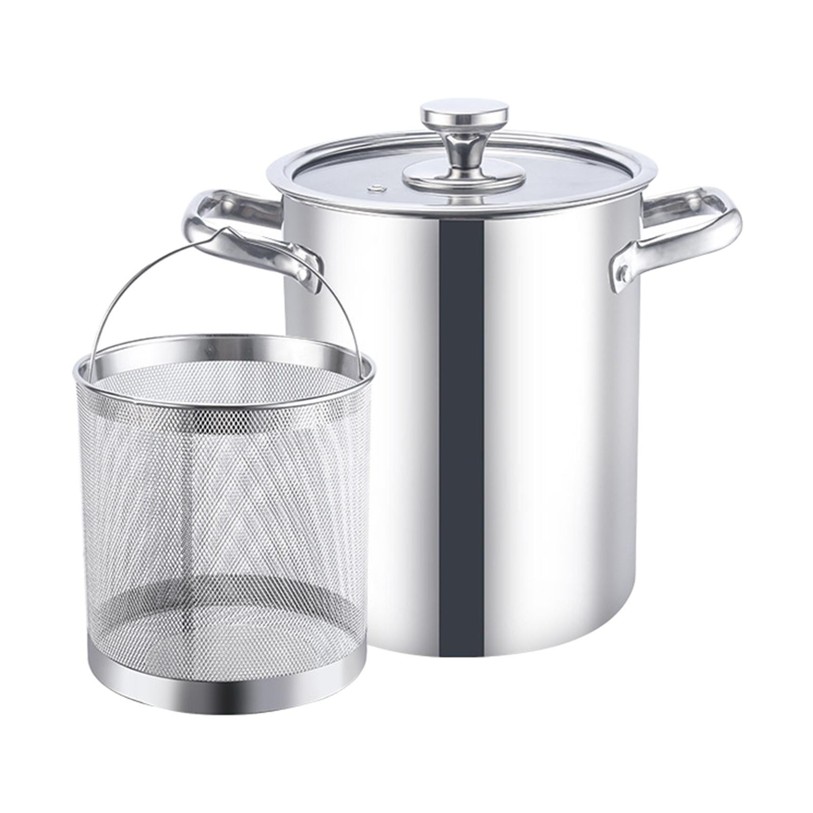 Bothyi - Olla Con Tapa De Vidrio Para Cocinar Al Vapor, Freír Y Hervir Un Cubo De Arroz Grueso Con Filtro