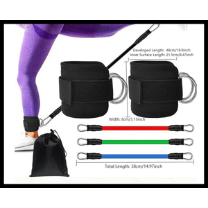 Magideal - Bandas De Resistencia Para Tobillos Con Puños, Bandas Para Tobillos, Bandas De Resistencia De 3 Niveles Diferentes, Equipo De Ejercicios Para Entrenam