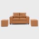 thumbnail image 2 of Sofá 2 cuerpos + 2 Pouf Lucca PU Camel, 2 of 7