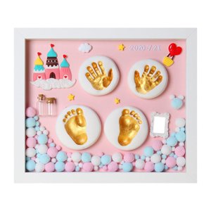 Bothyi - Baby Picture Photo Frame Footprint & Handprint Kit Diy Para Niños Recién Nacidos Regalo Con Caja De Regalo Rosa