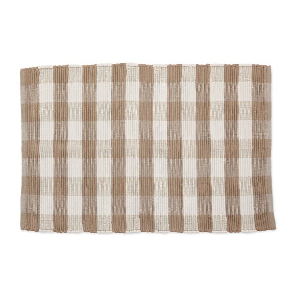 Alfombra DII Buffalo Check, reversible, teñida a mano, en chino, 26 x 40 cm