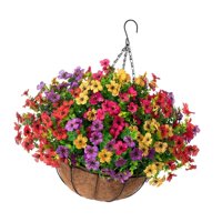 Bothyi - Plantas Artificiales De Flores Colgantes Con Cadena De Cesta Y Maceta Para Césped B