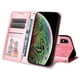 thumbnail image 4 of Funda tipo cartera FOXDOCK para iPhone XR , diseño girasol en relieve, cuero PU, cierre magnético, soporte y tarjetero, 4 of 5