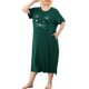 thumbnail image 1 of Agnes Orinda Camisón para Mujer Tallas Grandes Cuello Redondo Mangas Cortas Vestido para Dormir con Estampado de Gatos Pijamas para Casa con Bolsillo 4X Verde Oscuro, 1 of 8