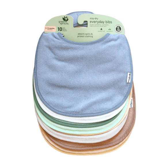 Pack 10 Baberos Impermeables y Absorbente Mix Arándano Pastel Green Sprouts (3-12m)