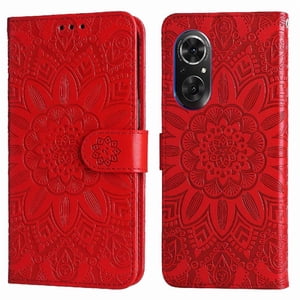 Funda Tipo Cartera Foxdock Para Huawei Nova 9 Se , Diseño Girasol En Relieve, Cuero Pu, Cierre Magnético, Soporte Y Tarjetero