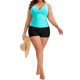 thumbnail image 5 of Agnes Orinda Traje de Baño de Dos Piezas para Mujer Tallas Grandes Conjunto Tankini Pantalones Cortos de Tabla de Cintura Alta Control de Abdomen Traje de Baño Push Up L Verde Menta, 5 of 8