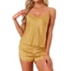 thumbnail image 1 of Conjuntos de Pijamas para Mujeres Shorts Sexy Cami Satén para Ropa de Dormir Cómoda y Uso en Salón Todo el Año XL Dorado, 1 of 6