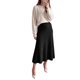 thumbnail image 2 of INSPIRE CHIC Falda de Punto para Mujer Plisada de Cintura Alta Línea A Acampanada Elegante Casual Elástica Invierno Maxi Faldas de Suéter Mediana Negra, 2 of 6