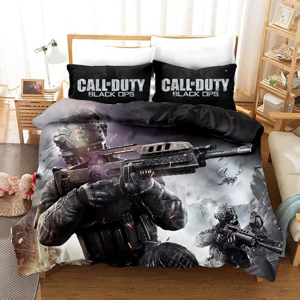 Game Call of Duty Black Ops Bedding Set Duvet Cover Comforter Pillowcase Boys Girls Adults Bedroom Bed Sheets
