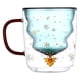 thumbnail image 2 of Taza De Café Kawaii De Vidrio Con Aislamiento Para Capuchino, Té, Leche, 300 Ml, Con Tapa, 2 of 5