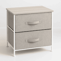 Klik Muebles - Velador Con Cajones De Tela - Gris