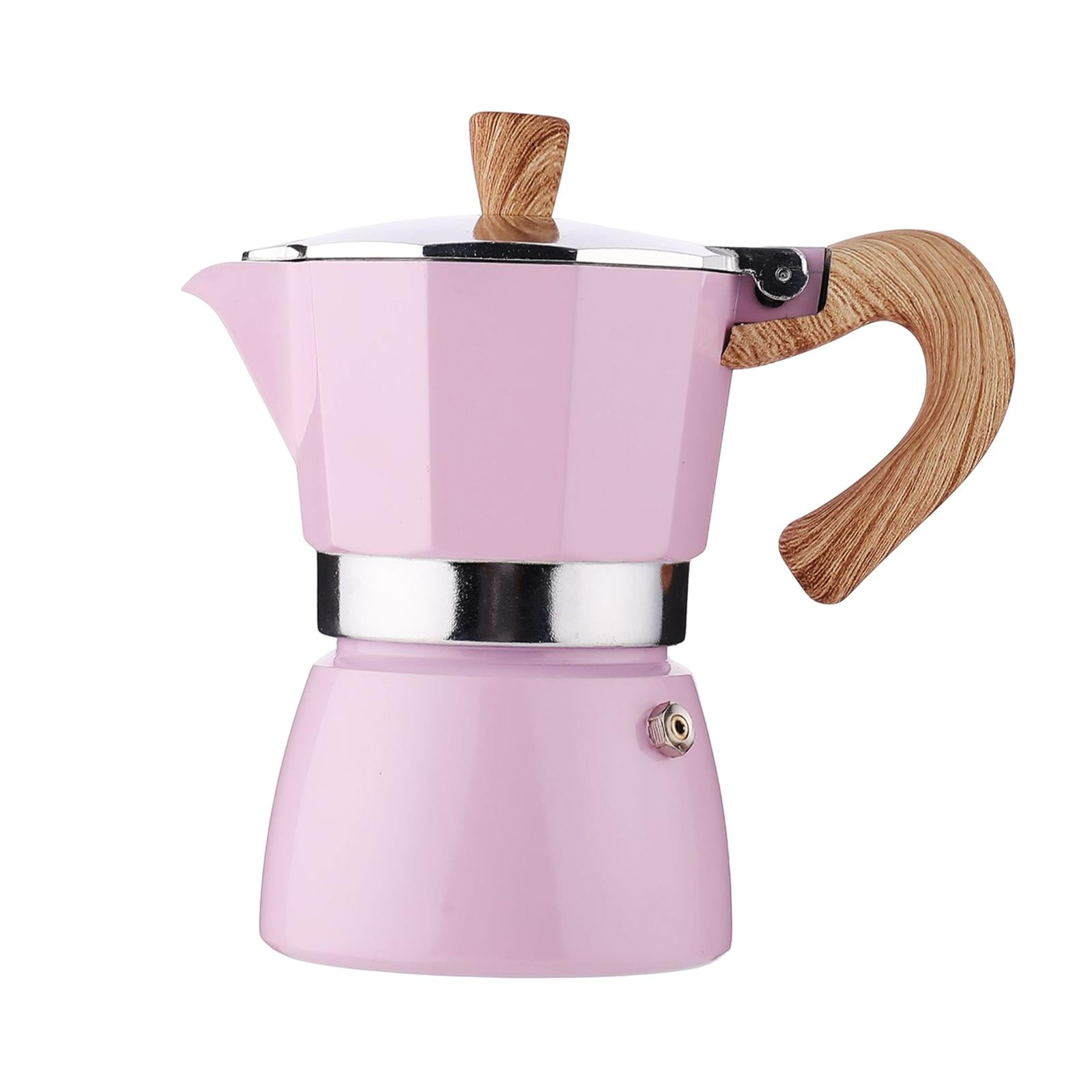 Magideal - Olla De Aluminio Para Espresso, Accesorios Para Tetera A La Moda, Manual, Rosa, Portátil, Octogonal Para Cocina, Restaurante, Bar, Viaje , 300ml