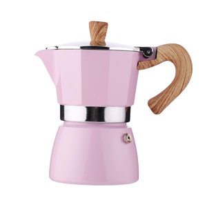 Magideal - Olla De Aluminio Para Espresso, Accesorios Para Tetera A La Moda, Manual, Rosa, Portátil, Octogonal Para Cocina, Restaurante, Bar, Viaje , 300Ml
