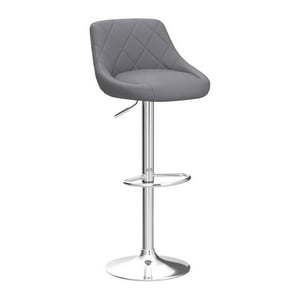 Global Latin Group - Sillas Taburete Piso Bar Giratoria Altura Regulable Con Respaldo Gris