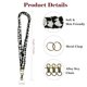 thumbnail image 2 of Lanyard WEZEBEL estilo scrunchie elástico negro a cuadros, 2 of 5