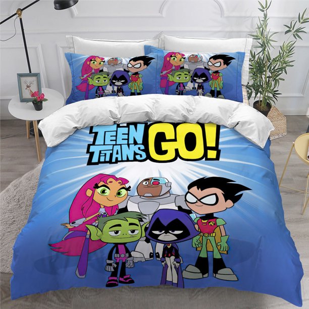 Teen Titans Go Bedding Set Single Twin Full Size Anime Bed Set Aldult Kid Bedroom Duvet cover Sets Anime Bed Sheets