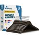 thumbnail image 1 of Perchas para ropa Lifemaster de madera con gancho giratorio de 360°, paquete de 30, 1 of 7
