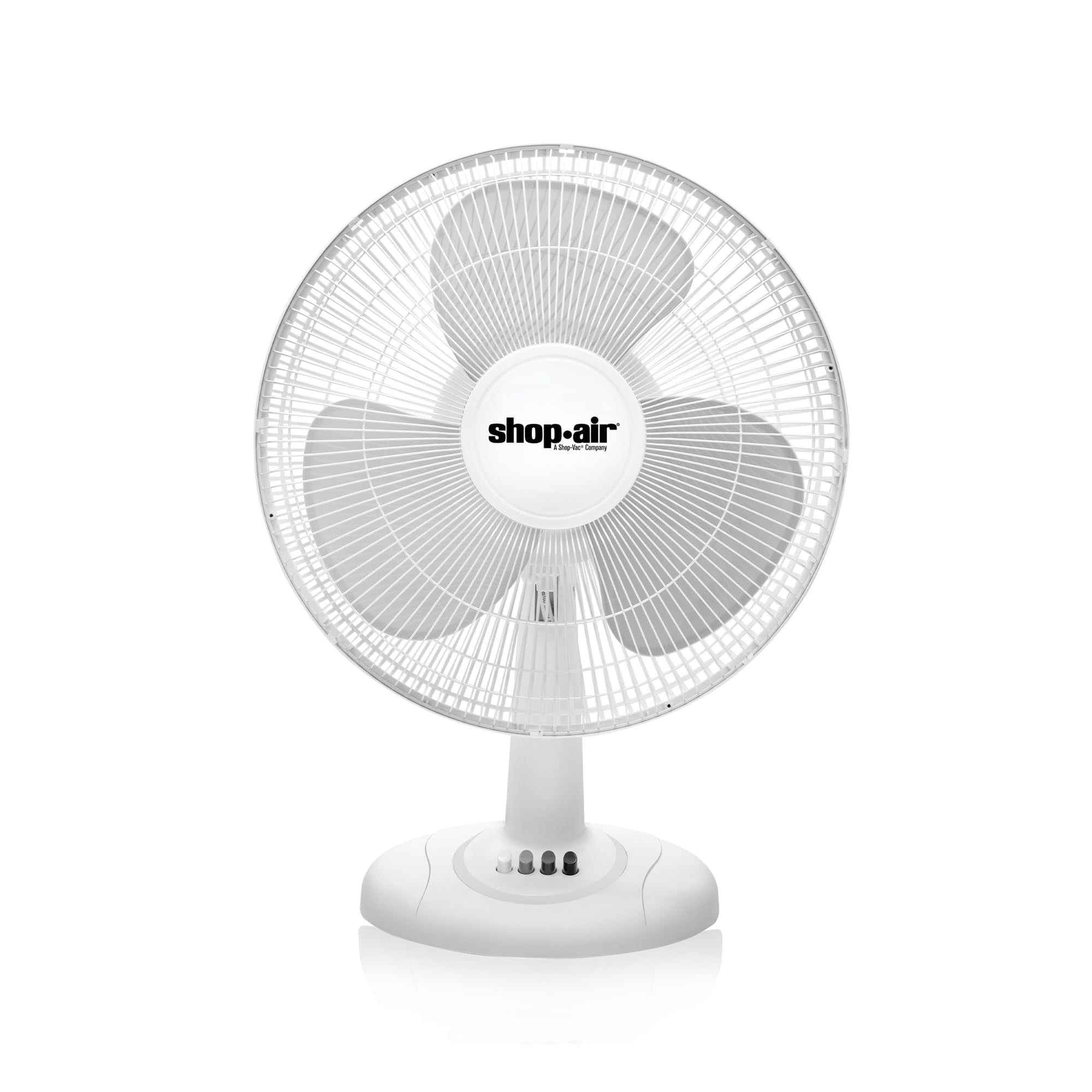 Shop·air - Ventilador De Mesa Shop-air 12 Oscilante, 3 Velocidades, 400 M³/h, Blanco