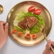 thumbnail image 4 of Juego de 2 platos redondos de acero inoxidable para cena, platos de metal, ideales para picnic y camping al aire libre, irrompibles., 4 of 5