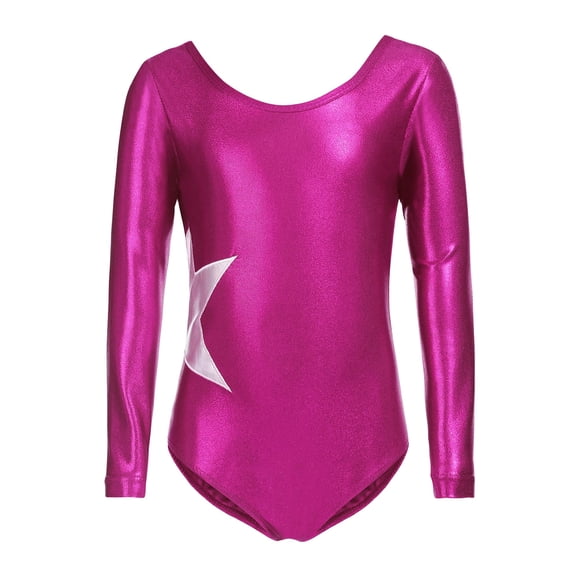 Maillot de gimnasia Zaclotre Sparkling Stars para niñas, manga larga