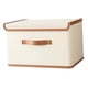 thumbnail image 4 of Contenedor De Almacenamiento Con Tapa, Organizador De Almacenamiento Plegable Para Edredones, Almohadas, Gabinete, Color Beige, 37x27x26cm, 4 of 5